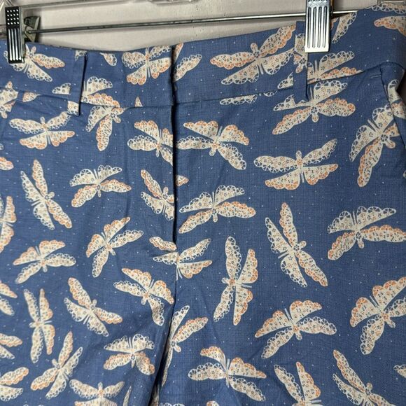 Loft Blue Dragonfly Print Women's Shorts. Size 4 Curvy. - Picture 2 of 5
